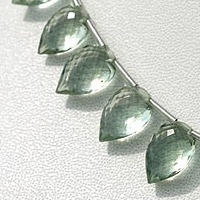 Green Amethyst Gemstone Conch Briolette