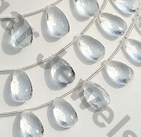 Crystal Gemstone Flat Pear Briolette