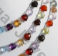 Semi Precious stone chubby heart briolette