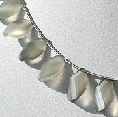 Grey Moonstone Twisted Flat Pear