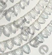 White Topaz Gemstone Carved Leaf