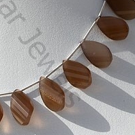 Coffee Moonstone Twisted Flat Pear