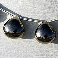 Pyrite Beads  Heart Plain