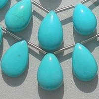 8 inch strand Sleeping Beauty Turquoise Flat Pear Plain