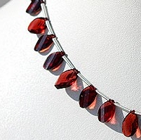 Garnet Gemstone  Twisted Flat Pear