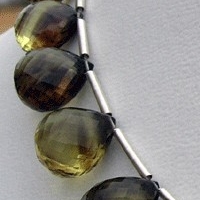 Bi-color Quartz  Heart Briolette
