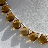 Honey Quartz Twisted Heart Briolette
