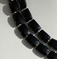 Black Spinel  Faceted Rectangles