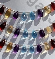 Semi Precious Multi Tear Drops Briolette