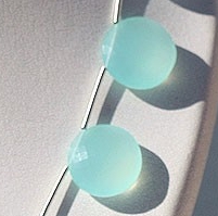 Dyed Blue Chalcedony Coin