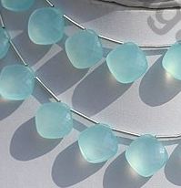 Dyed Blue Chalcedony  Puffed Diamond Cut