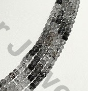 Black Rutilated Quartz  Faceted Rondelles