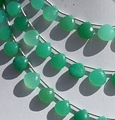 Chrysoprase Gemstone  Heart Briolette