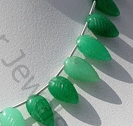 Chrysoprase Gemstone Carved Leaf