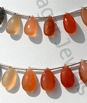 Peach Moonstone Flat Pear Briolette