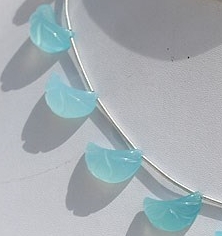 Sea Blue Chalcedony Half Moon Cut