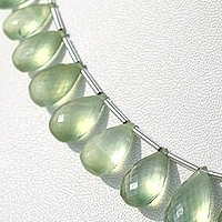 Prehnite Gemstone  Flat Pear Briolette
