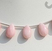 Pink Opal Gemstone  Flat Pear Plain