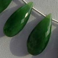 Nephrite Cats Eye Flat Pear Briolette