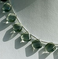 Green Amethyst Twisted heart Briolette