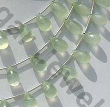 Prehnite Gemstone  Tear Drops Briolette