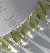 Lemon Quartz Gemstone Twisted Flat Pear
