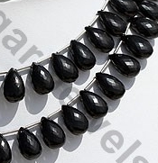 Black Spinel  Flat Pear Briolettes