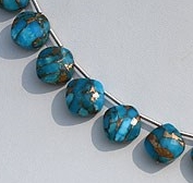Turquoise Gemstone Puffed Diamond Cut