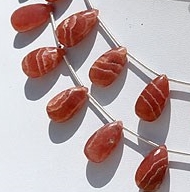 Rhodochrosite Flat Pear Briolette