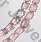 Rose Quartz Gemstone  Faceted Rectangles