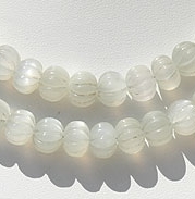 White Moonstone Carved Pumpkin beads