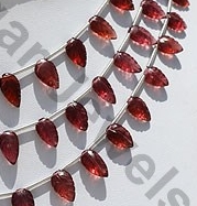 Rhodolite Garnet  Carved Leaf