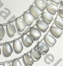 Grey Moonstone  Flat Pear Briolette