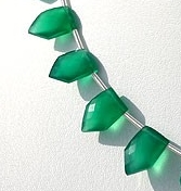 Green Onyx Gemstone Pentagon Beads