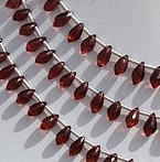 8 inch strand Rubellite Garnet  Chandelier Briolette
