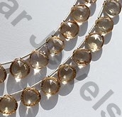 Champagne Citrine  Concave Cut Faceted Heart