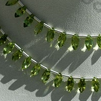 8 inch strand Peridot Gemstone Beads  Marquise