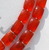 Carnelian Gemstone Faceted Rectangle