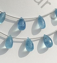 Aquamarine Gemstone  Tear Drops Briolette