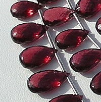 Rhodolite Garnet  Flat Pear Briolette