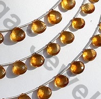 Citrine Gemstone  Heart Briolette