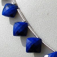 Lapis Gemstone Puffed Diamond Cut