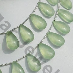 Prehnite Gemstone  Flat Pear Plain