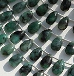 Emerald Gemstone Flat Pear Briolette
