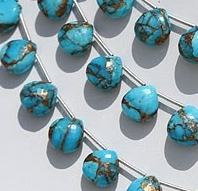 Copper Turquoise Heart Briolette