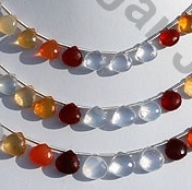 Mexican Fire Opal  Gemstone  Heart Briolette