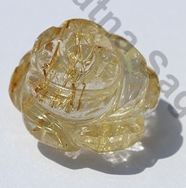 Golden Rutilated Quartz Half Drilled Gemstones
