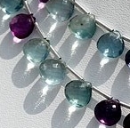 Fluorite Gemstone Beads  Heart Briolette
