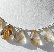 Golden Rutilated Quartz Twisted Flat Pear