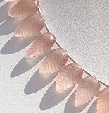 Rose Quartz Carved Leaf